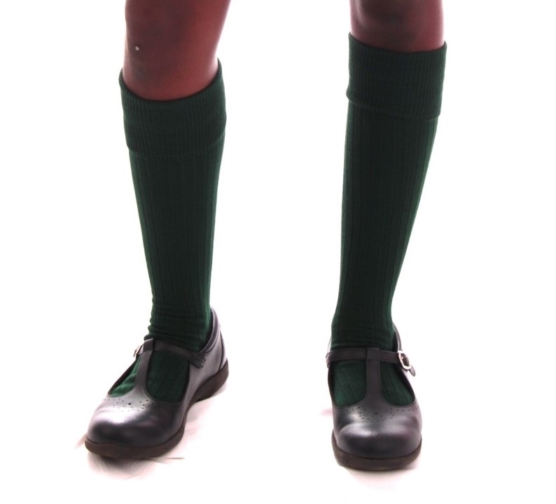 Girls Green Winter Long Socks